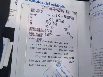 Scrapping Vehicle volkswagen golf v (1k1) 1.4 tsi of the year 2008 powered caxa