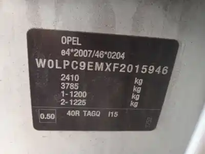 Здавання транспортного засобу opel zafira tourer c (p12) 2.0 cdti (75) року 2014 потужний a20dt