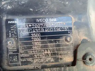 Scrapping Vehicle iveco daily vi caja/chasis 35s15, 35c15, 40c15, 50c15, 60c15, 65c15, 70c15 of the year 2017 powered f1cgl411a*e