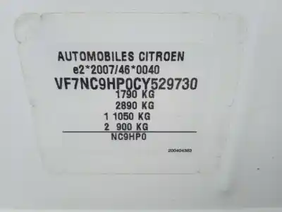 Scrapping Vehicle citroen c4 ii (nc_) 1.6 hdi 90 of the year 2012 powered 9hp