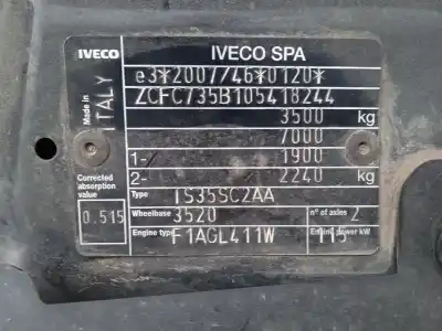 Утилизация автомобиля iveco daily vi furgón 33s16, 35s16, 35c16, 40c16, 50c16 года 2021 питание f1agl411w*e
