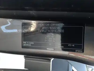 Veículo de Sucata volvo s80 ii (124) d5 do ano 2009 alimentado d5244t4