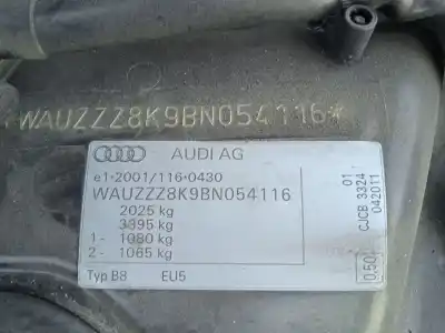Утилизация автомобиля audi a4 b8 (8k2) 2.0 tdi года 2011 питание cjcb