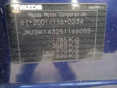 Scrapping Vehicle mazda 3 (bk) 1.6 di turbo of the year 2004 powered y6