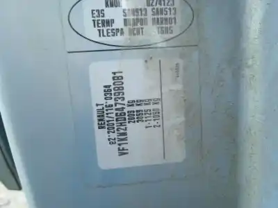 Scrapping Vehicle renault kangoo / grand kangoo ii (kw0/1_) 1.5 dci 110 (kw0c, kw0h) of the year 2012 powered k9k816