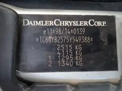 Veículo de Sucata chrysler voyager iv (rg, rs) 2.8 crd do ano 2005 alimentado vm28c