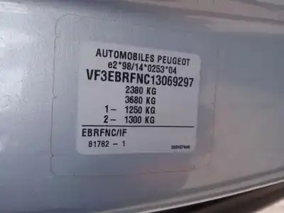 Scrapping Vehicle peugeot 807 (eb_) 2.0 of the year 2003 powered rfn (ew10j4)