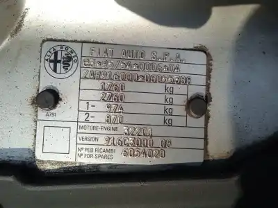 Sloopvoertuig alfa romeo gtv (916_) 1.8 16v (916c3) van het jaar 1999 aangedreven ar32201
