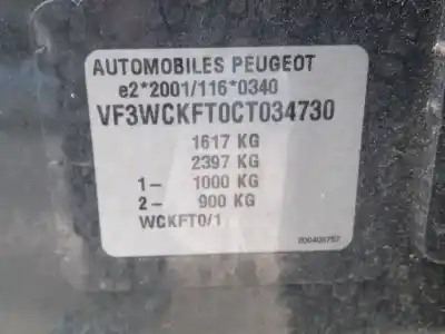 Vehicul casat peugeot 207/207+ (wa_, wc_) 1.4 al anului 2012 alimentat kft