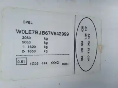 Veículo de Sucata opel vivaro a caja/chasis (x83) 2.5 cdti do ano 2009 alimentado g9u630