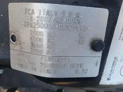 Veículo de Sucata fiat ducato furgón (250_) 140 multijet 2,3 d do ano 2021 alimentado f1agl4113