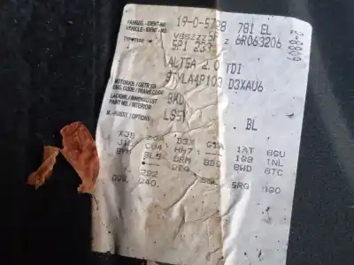 Veículo de Sucata seat altea (5p1) 2.0 tdi 16v do ano 2006 alimentado bkd