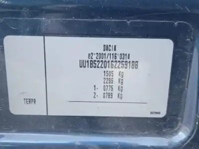 Veículo de Sucata dacia sandero ii 1.0 sce 75 (b8jc, b8jd) do ano 2019 alimentado b4d 400,b4d 401,b4d 490,b4d411