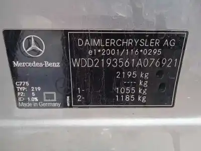 Scrapping Vehicle mercedes-benz clase cls (w219) 350 (219.356) of the year 2006 powered 272964