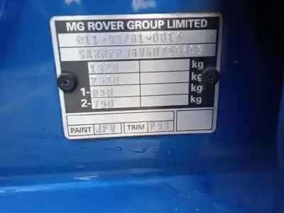 Scrapping Vehicle mg streetwise 1.4 of the year 2004 powered 14k4f