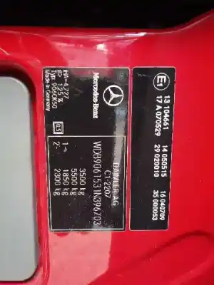 Утилизация автомобиля mercedes-benz sprinterii caja abierta (desde 01.06) 411/415/509/511/515 cdi (906.153/155) года 2008 питание 646986