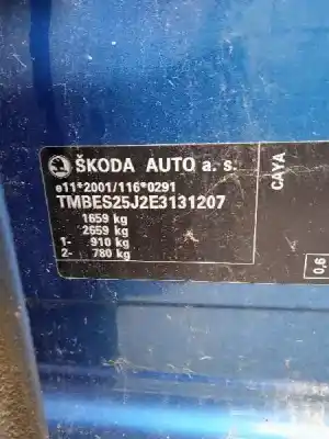 Scrapping Vehicle skoda fabia (5j2 ) ambition of the year 2014 powered cayz
