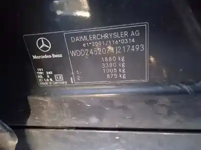 Утилизация автомобиля mercedes-benz clase b (w245) 180 cdi (245.207) года 2007 питание 640940