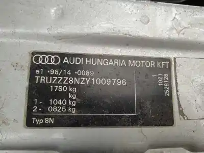 Hurda Aracı audi tt (8n3/8n9) 1.8 20v turbo yılın 1999 güçlü apx