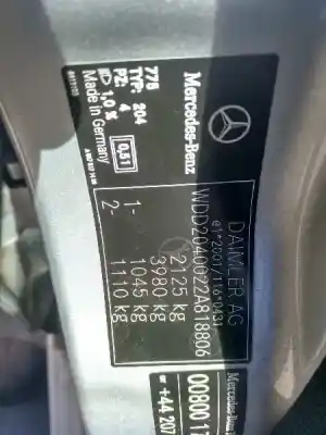 Veicolo di demolizione mercedes-benz clase c (w204) berlina 2.1 cdi cat dell'anno 2012 alimentato 651911