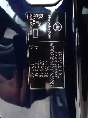 Утилизация автомобиля mercedes-benz clase c cabrio (bm 205) (6.2016->) c 200 (205.442) года 2017 питание 274920