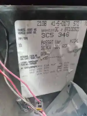 Veículo de Sucata volkswagen passat variant (3c5) advance do ano 2008 alimentado bkp