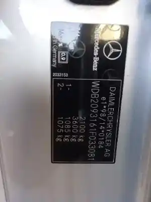Hurda Aracı mercedes-benz clase clk (w209) coupe 2.7 cdi 20v cat yılın 2002 güçlü 612967