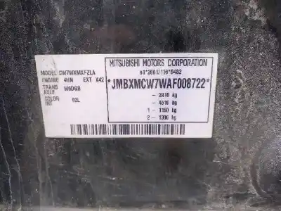Утилизация автомобиля mitsubishi outlander (cw0) 2.2 di-d cat года 2010 питание 4hn