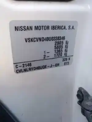 Утилизация автомобиля nissan navara pick-up (d40m) 2.5 dci diesel cat года 2008 питание yd25