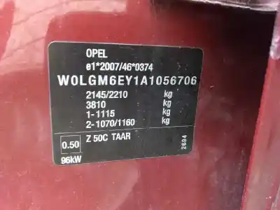 Scrapping Vehicle opel insignia a sedán (g09) 2.0 cdti (69) of the year 2010 powered a20dth