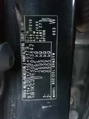 Veículo de Sucata toyota corolla (_e12_) 1.4 d (nde120_) do ano 2005 alimentado 1nd