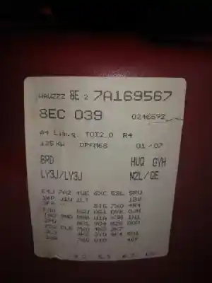 Veículo de Sucata audi a4 berlina (8e) 2.0 tdi quattro (dpf) (125kw) do ano 2007 alimentado brd