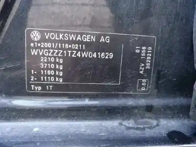 Утилизация автомобиля volkswagen touran (1t1, 1t2) 2.0 tdi года 2003 питание azv