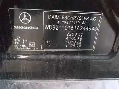 Veicolo di demolizione mercedes-benz clase e (w211) berlina e 270 cdi (211.016) dell'anno 2003 alimentato 647961