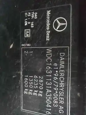 Здавання транспортного засобу mercedes-benz clase m (w163) 270 cdi (163.113) року 2002 потужний 612963