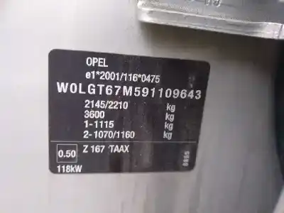Утилизация автомобиля opel insignia a sedán (g09) 2.0 cdti (69) года 2009 питание a20dth