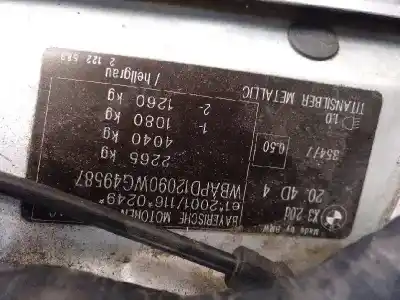 Veículo de Sucata bmw x3 (e83) 2.0d do ano 2007 alimentado 204d4