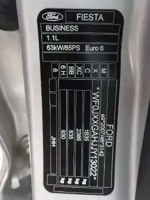Здавання транспортного засобу ford fiesta (ce1) 1.1 cat року 2018 потужний xyjc