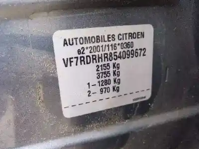 Vehículo de desguace citroen                                            c5 berlina                                                                                                                                                                                                                                                 2.0 hdi fap cat (rhr / dw10bted4)                                                                                                                                                                                                                          del año 2009 con motor rhr