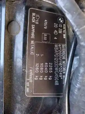Veículo de Sucata bmw x3 (e83) 2.0d do ano 2006 alimentado 204d4