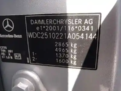 Утилизация автомобиля mercedes-benz clase r (w251, v251) r 320 cdi 4-matic (251.022 251.122) года 2007 питание 642950