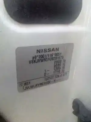 Утилизация автомобиля nissan pathfinder (r51) 2.5 dci xe года 2008 питание yd25ddti