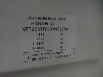 Здавання транспортного засобу citroen c3 aircross ii (2r_, 2c_) 1.6 bluehdi 120 (2cbhzh) року 2019 потужний yhy
