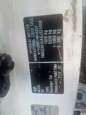 Scrapping Vehicle hyundai                                            i30 (gd)                                                                                                                                                                                                                                                   turbo                                                                                                                                                                                                                                                      of the year 2016 powered g4fj