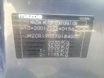Scrapping Vehicle mazda 5 berl. (cr) 2.0 crtd sportive (105kw) of the year 2007 powered rf