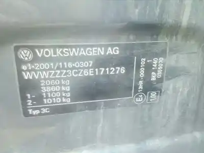 Утилизация автомобиля volkswagen passat berlina (3c2) advance года 2006 питание bkp