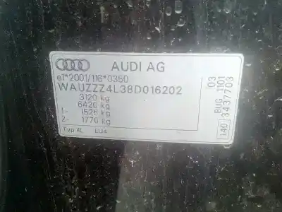 Véhicule à la ferraille audi q7 (4l) 3.0 v6 24v tdi de l'année 2007 alimenté bug