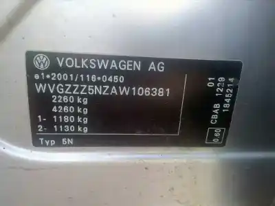 Hurda Aracı volkswagen tiguan (5n1) 2.0 tdi yılın 2010 güçlü cbab