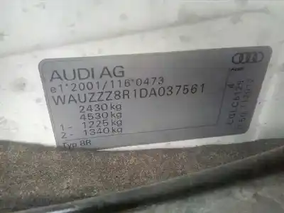 Утилизация автомобиля audi q5 (8r) 2.0 tdi advance quattro (130kw) года 2013 питание cglc