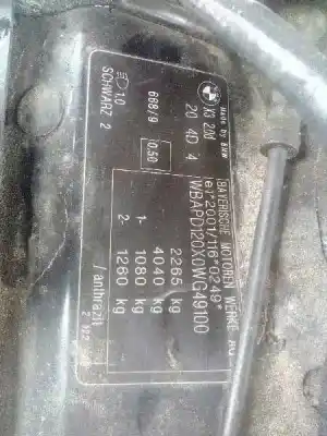 Scrapping Vehicle bmw x3 (e83) 2.0d of the year 2007 powered 204d4